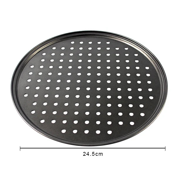 Nonstick Carbon Steel Pizza Crisper Trays Pizza Baking Pan Mold with Holes Round Deep Dish Plate