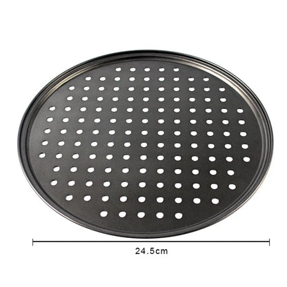 Nonstick Carbon Steel Pizza Crisper Trays Pizza Baking Pan Mold with Holes Round Deep Dish Plate