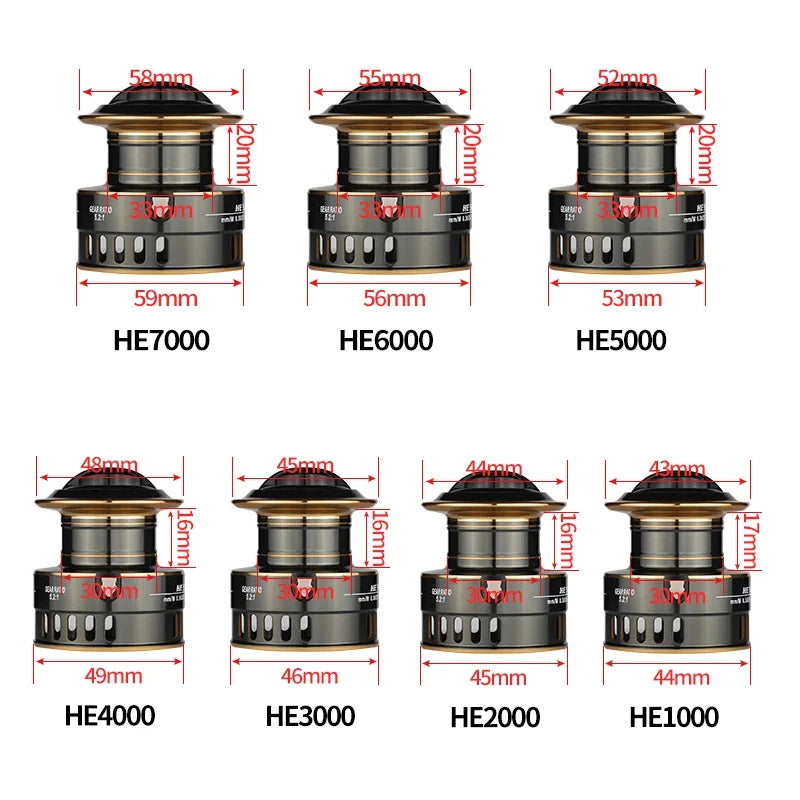 LINNHUE Fishing Reel HE7000 Max Drag 10kg 5.2:1 High Speed Metal Spool Spinning Reel Saltwater Reel carp Reel Fishing Send Line
