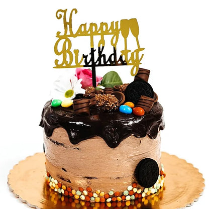 New 18, 30, 40 and 50 Years Old Happy Birthday Cake Topper Gold Acrylic Birthday  Party Cake Toppers Decorations Baking Supplies
