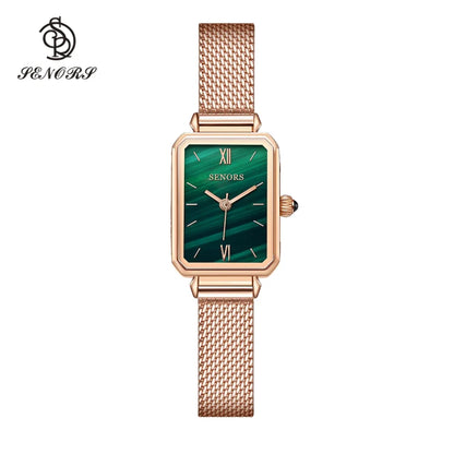 Senors Japan Quartz Movement High Quality  Waterproof Ladies watch Women Stainless Steel Mesh Rose Gold