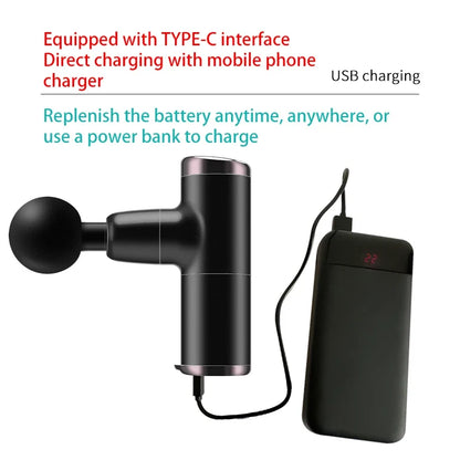 Mini Electric Massage Gun Deep Muscle Fascial Body Massager Gun Tissue Percussion Small Fitness Equipment Acid Relief Pain Relax