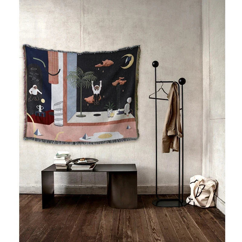 4018 Nordic Throw Blanket Multifunction Space Travel Decoration Slipcover Cobertor Hanging Tapestry for Sofa Bed Sheet Blankets