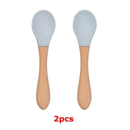 Baby Silicone Tableware Strong Sucker Water Bowl Spoon Set Children Suction Bowl Baby Food Bowl Baby Feeding Tableware