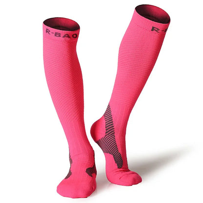Men/Women Leg Support Stretch Sport Socks Compression Knee High Socks High-quality Runing Marathon Cycling Sock