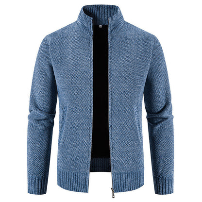 Velvet Sweater Zipper Cardigan Slim Jacket Coat