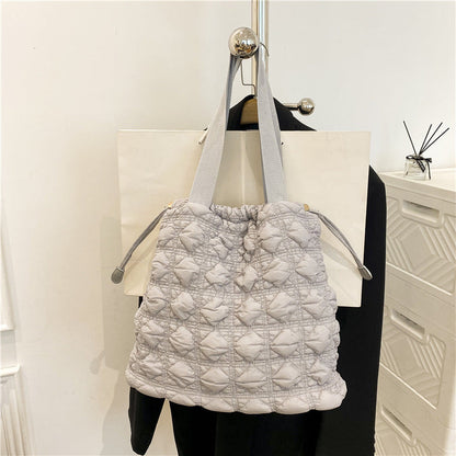 Large Capacity Soft Shoulder Drawstring Tote Bag