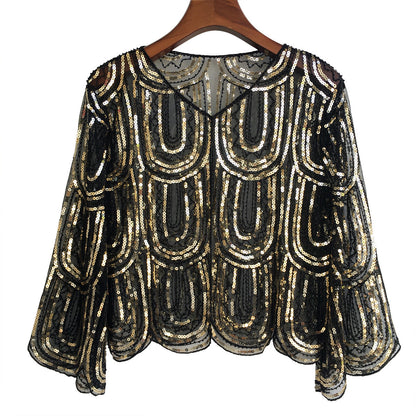 Women's Fashionable All-matching Party Banquet Sequined Coat