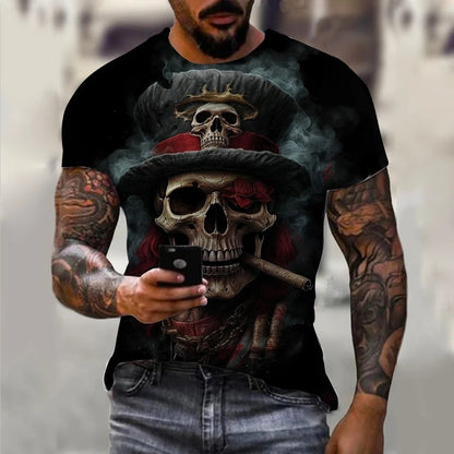 Men's 3D Print Digital Crew Neck T-shirt
