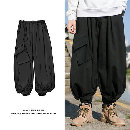 Large Pocket Wide-Leg Workwear Tactical Pants