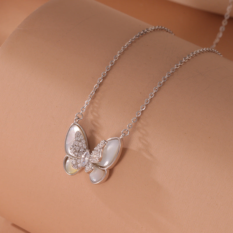 S925 Sterling Silver Cherry Necklace For Women Light Luxury