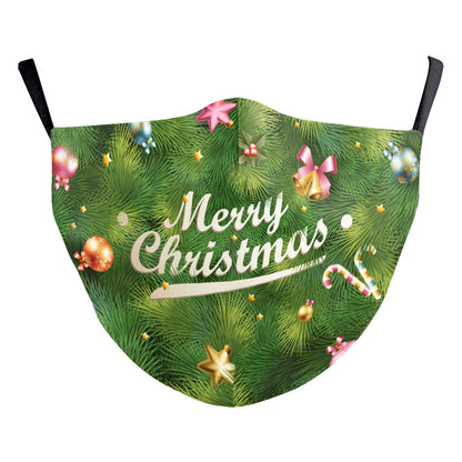 Christmas Beard Digital Printing Face Creative Double-layer Dust Mask