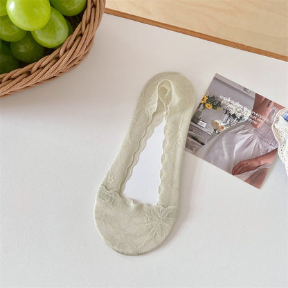Maple Leaf Lace Invisible Liner Socks
