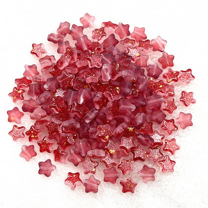 8mm Gold Pentagram Glaze Beads