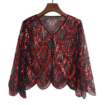 Women's Fashionable All-matching Party Banquet Sequined Coat