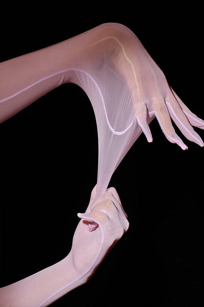 Ultra-thin Five-finger Stockings Gloves Silky