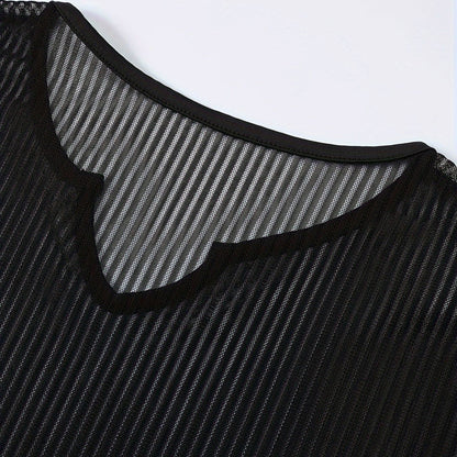 Fitness Breathable Mesh Hollow Out Bottoming Shirt