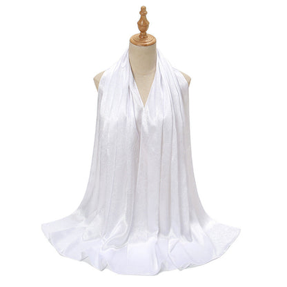 Satin Pleated Women's Scarf Headscarf