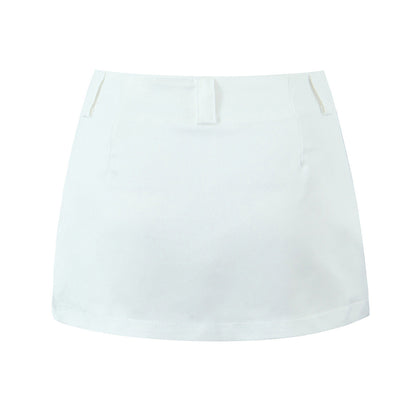 High Waist Sheath Faux Pocket Design Slim Fit Skirt Women