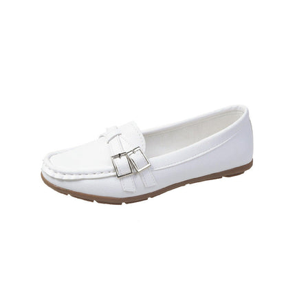 Women's Fashion Belt Buckle Single Layer Shoes