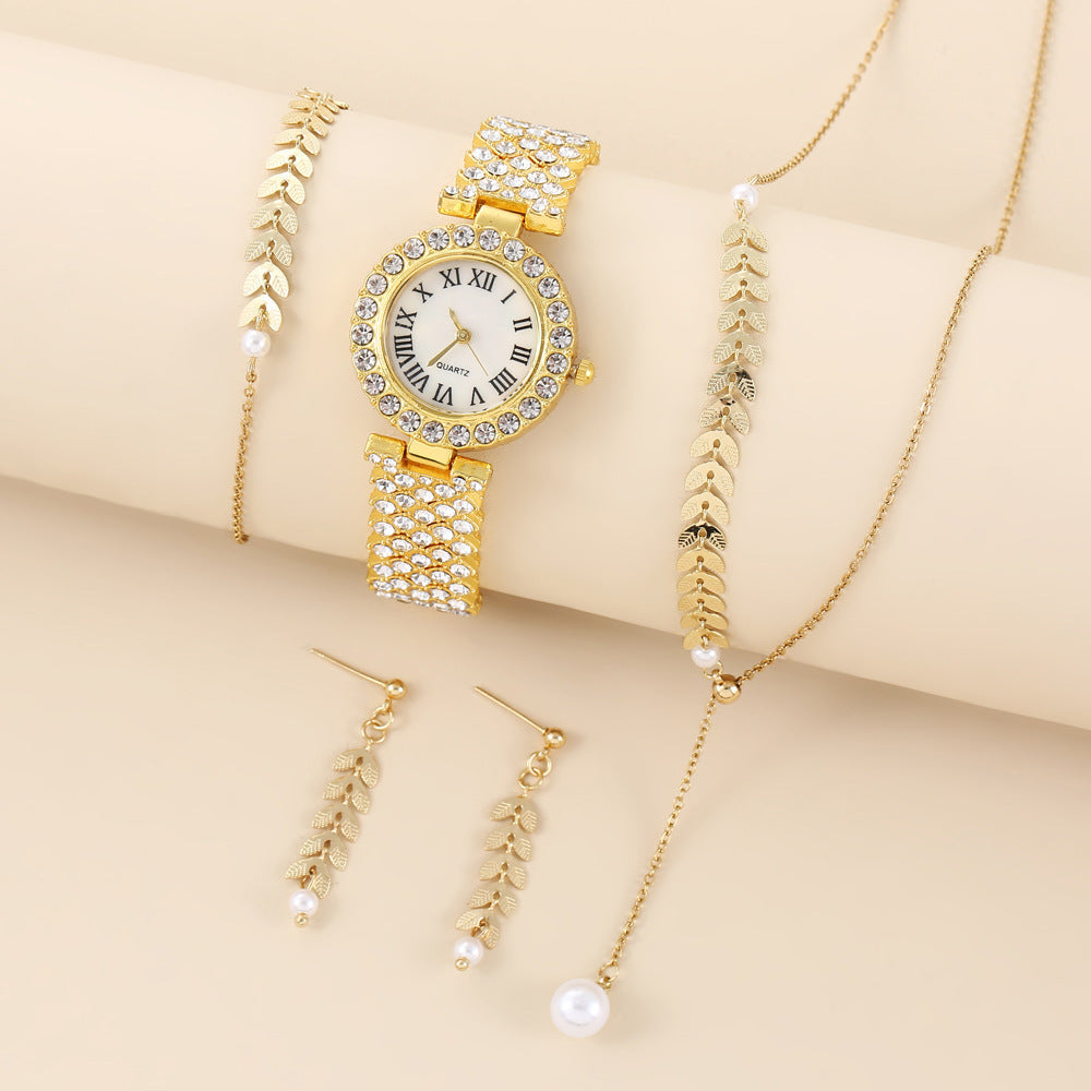 Rhinestone Quartz Bracelet Watch