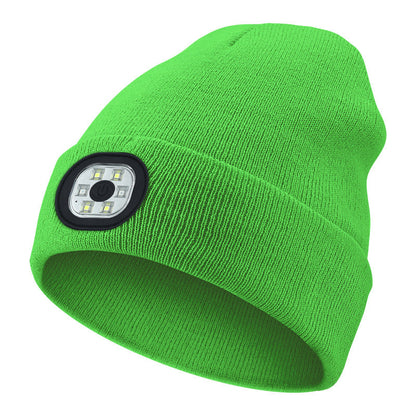 Outdoor Riding Lighting Headlights Cap Multi-color Optional Night Running LED Light Emitting Knitted Hat