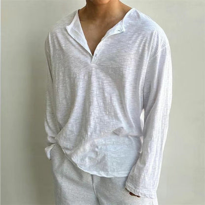 Plus Size Men's Loose Irregular Long Sleeve Shirt