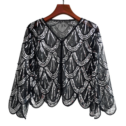 Women's Fashionable All-matching Party Banquet Sequined Coat