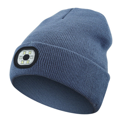 Outdoor Riding Lighting Headlights Cap Multi-color Optional Night Running LED Light Emitting Knitted Hat