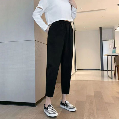 Slimming Spring And Summer Black Casual Pants