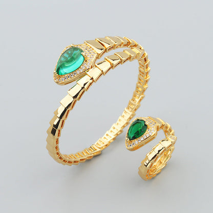 Spring Type Snake Bone Bracelet Ring Suit