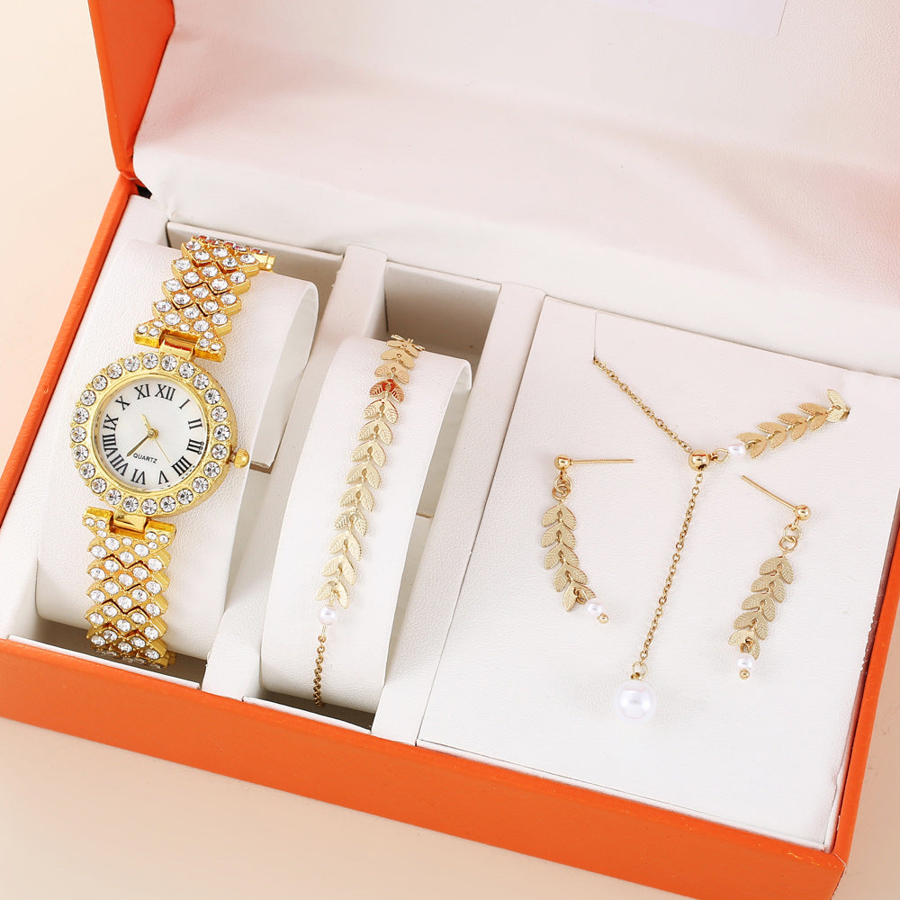 Rhinestone Quartz Bracelet Watch