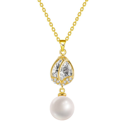 S925 Silver Tulip Pearl Necklace