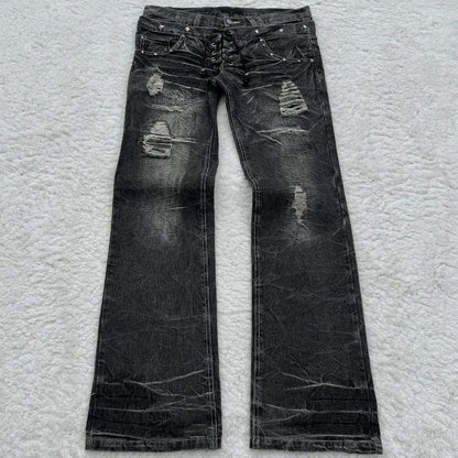 Slightly Flared Double Waist Lace Pants