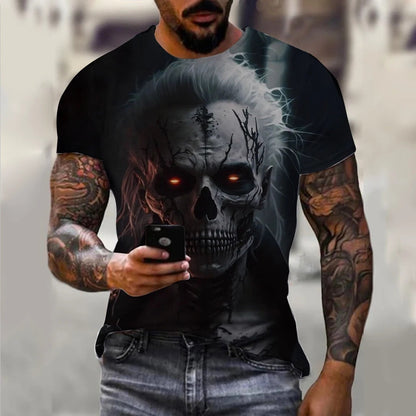 Men's 3D Print Digital Crew Neck T-shirt