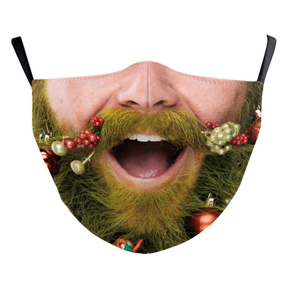 Santa Claus Digital Printing Double Layer Dustproof Mask