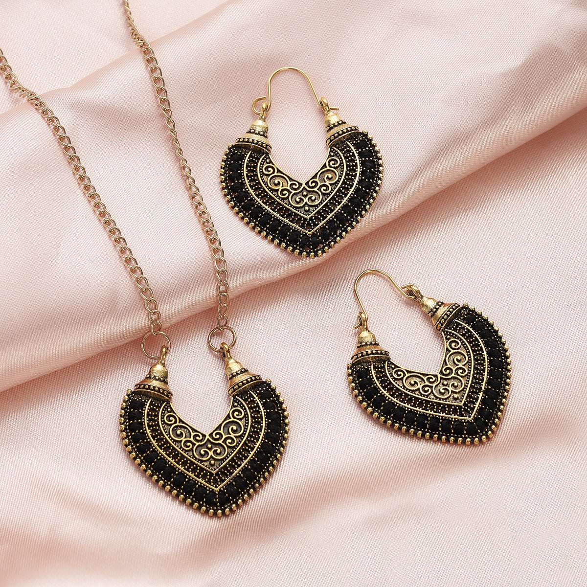 Colored Rope Earrings Necklace Set