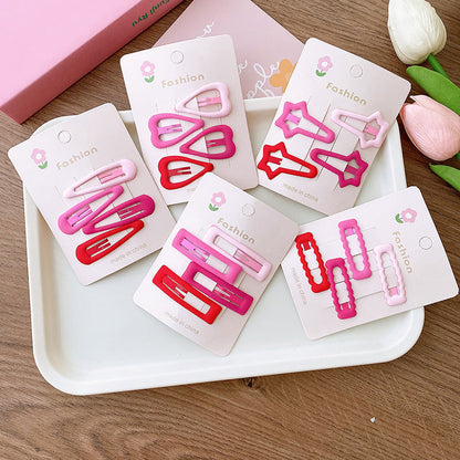 Sweet Rose Hollow Heart Five-star Barrettes