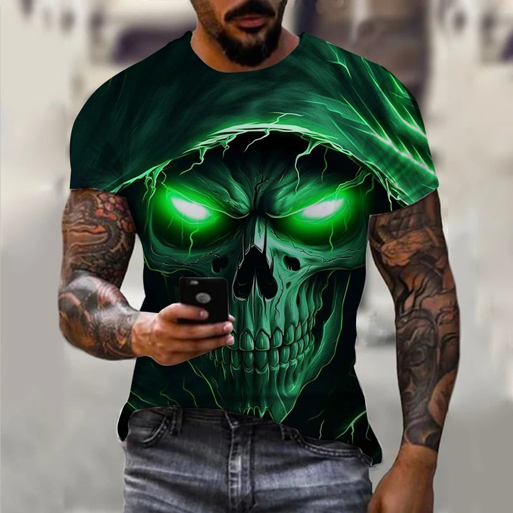 Men's 3D Print Digital Crew Neck T-shirt