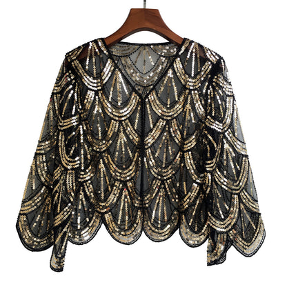 Women's Fashionable All-matching Party Banquet Sequined Coat
