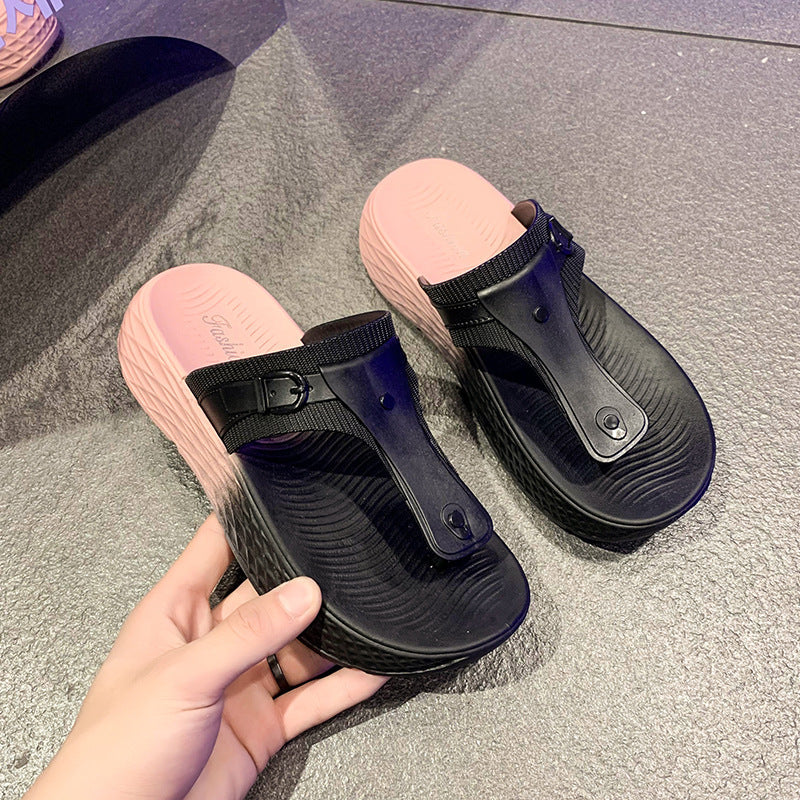Women's Flip-flops Outer Wear Fashion Wedge