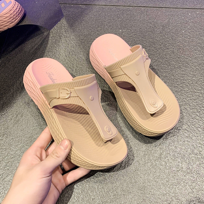 Women's Flip-flops Outer Wear Fashion Wedge