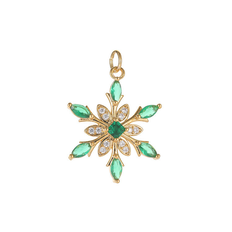 14K Gold Micro Inlaid Zircon Pendant