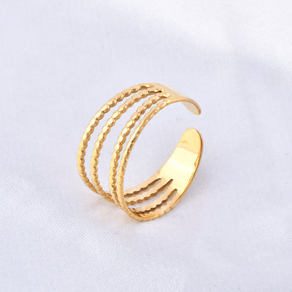 New Irregular Pattern Titanium Steel Ring