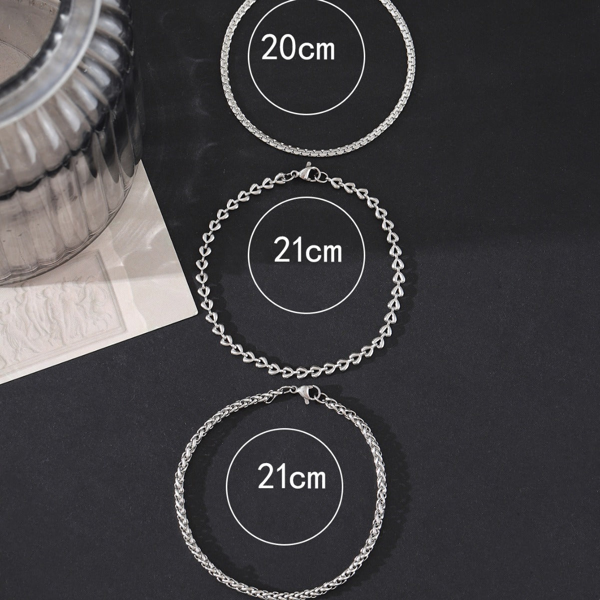 Stainless Steel Keel Bracelet Set