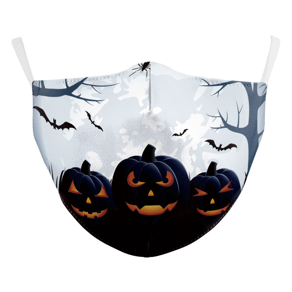 Digital Printing Halloween Skull Pumpkin Dustproof Mask