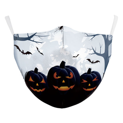 Digital Printing Halloween Skull Pumpkin Dustproof Mask