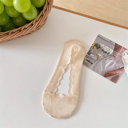 Maple Leaf Lace Invisible Liner Socks