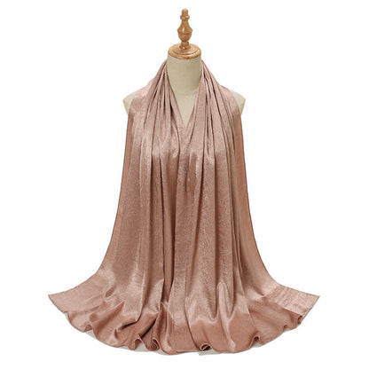 Satin Pleated Women's Scarf Headscarf