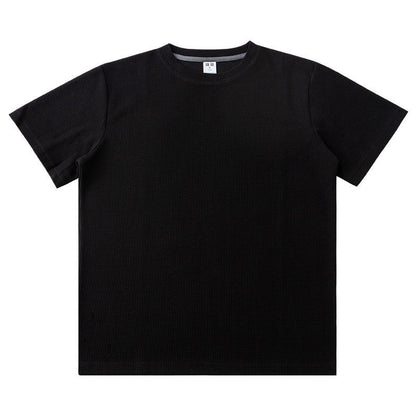 Knitted Short-Sleeved T-Shirt Men’s Loose Solid Color